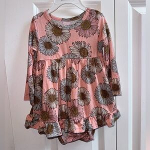 Posh Peanut sunflower long sleeve twirl skirt bubble